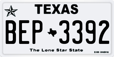 TX license plate BEP3392
