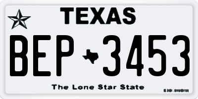 TX license plate BEP3453