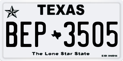 TX license plate BEP3505