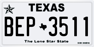 TX license plate BEP3511
