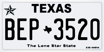 TX license plate BEP3520
