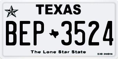 TX license plate BEP3524