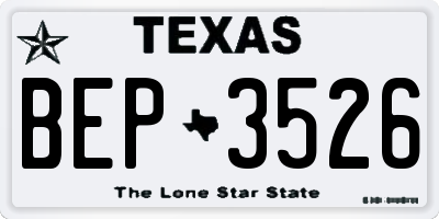 TX license plate BEP3526