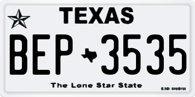 TX license plate BEP3535