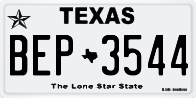 TX license plate BEP3544
