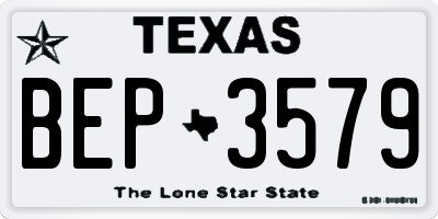 TX license plate BEP3579