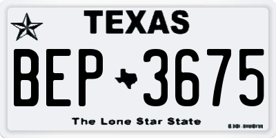 TX license plate BEP3675