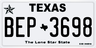 TX license plate BEP3698