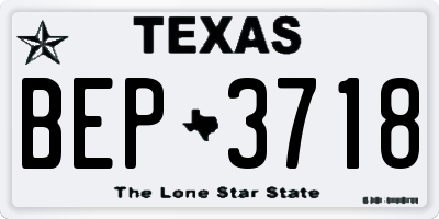 TX license plate BEP3718