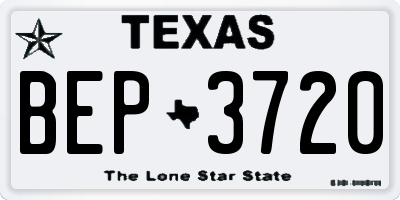 TX license plate BEP3720