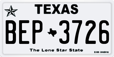 TX license plate BEP3726