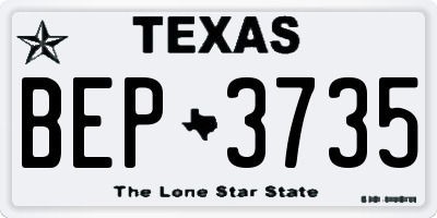 TX license plate BEP3735