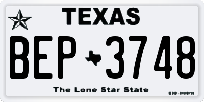 TX license plate BEP3748
