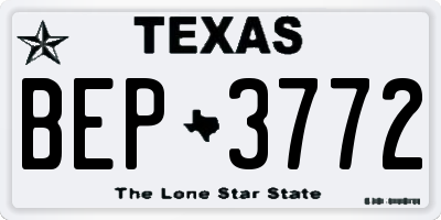 TX license plate BEP3772