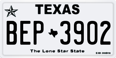 TX license plate BEP3902