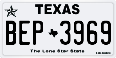 TX license plate BEP3969