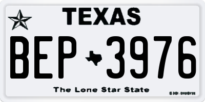 TX license plate BEP3976