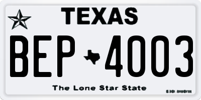 TX license plate BEP4003