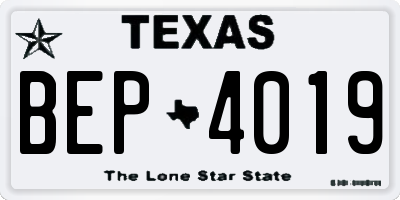 TX license plate BEP4019