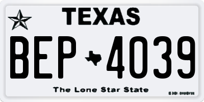 TX license plate BEP4039