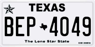 TX license plate BEP4049