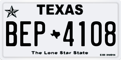 TX license plate BEP4108