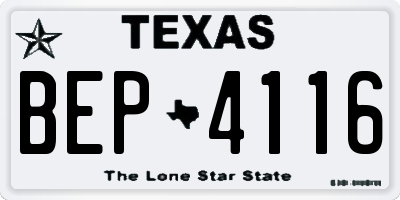 TX license plate BEP4116