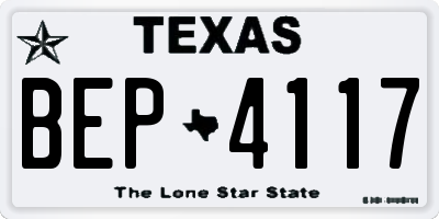 TX license plate BEP4117