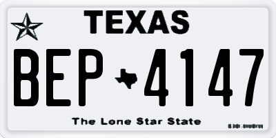 TX license plate BEP4147