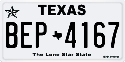 TX license plate BEP4167