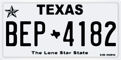 TX license plate BEP4182