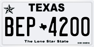 TX license plate BEP4200