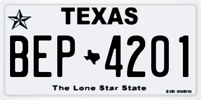 TX license plate BEP4201