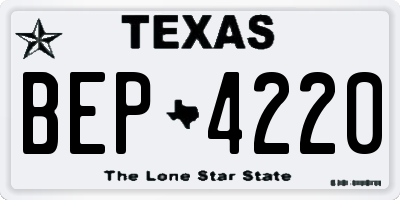 TX license plate BEP4220