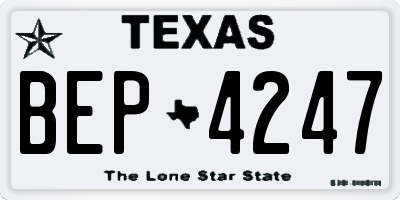 TX license plate BEP4247