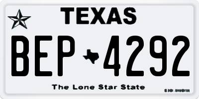 TX license plate BEP4292