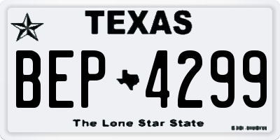 TX license plate BEP4299