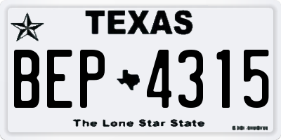 TX license plate BEP4315