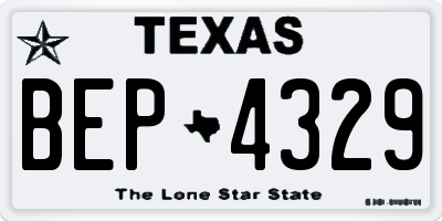 TX license plate BEP4329