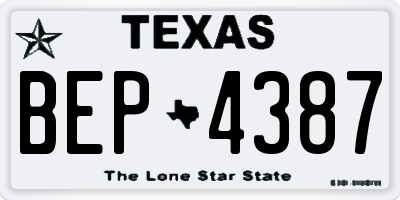 TX license plate BEP4387