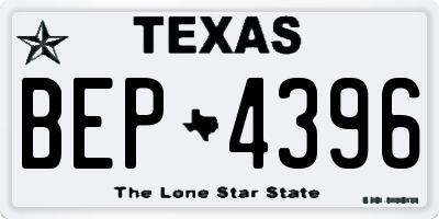 TX license plate BEP4396