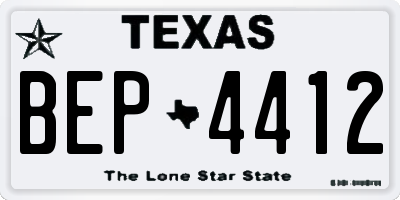 TX license plate BEP4412