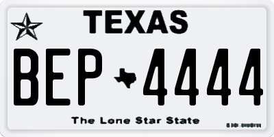TX license plate BEP4444