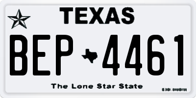 TX license plate BEP4461