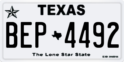 TX license plate BEP4492