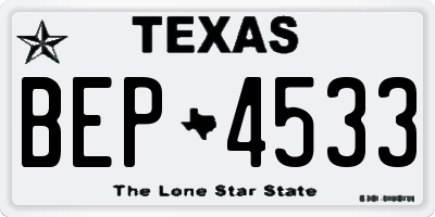 TX license plate BEP4533