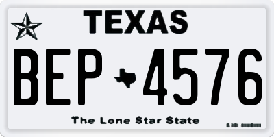 TX license plate BEP4576
