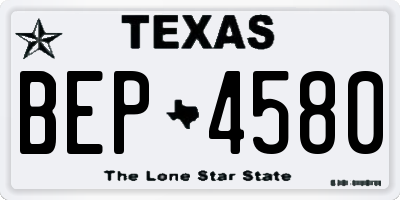 TX license plate BEP4580