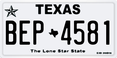 TX license plate BEP4581