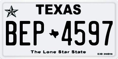 TX license plate BEP4597